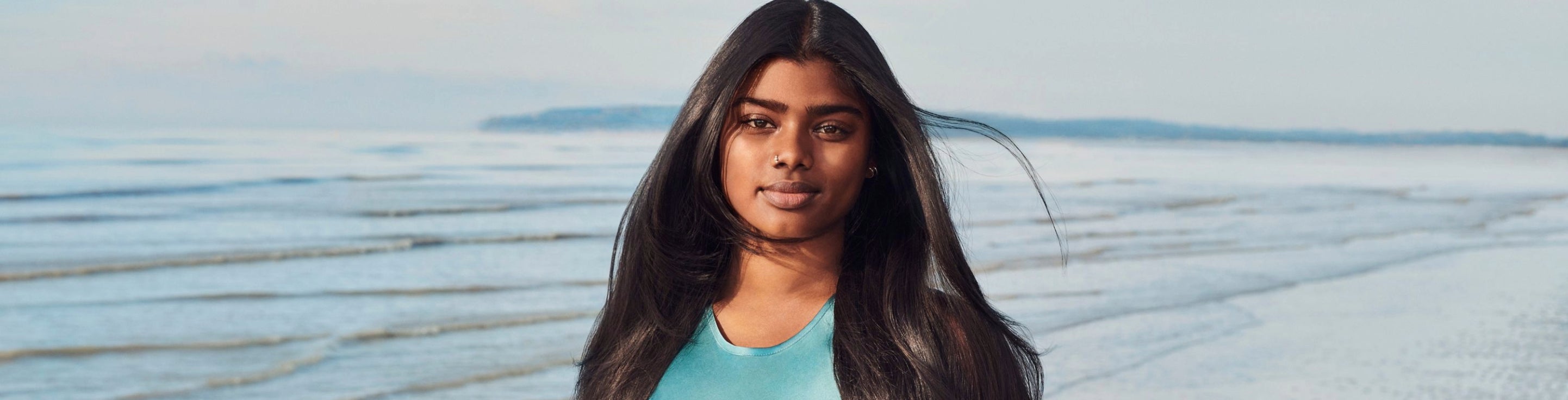 woman with vibrant, shiny hair