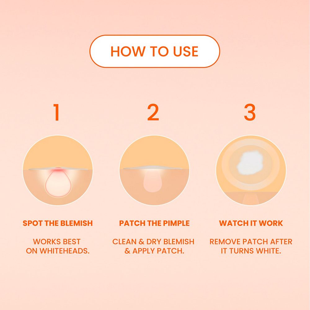 3 steps to use the Biore Day or Night Blemish Patches