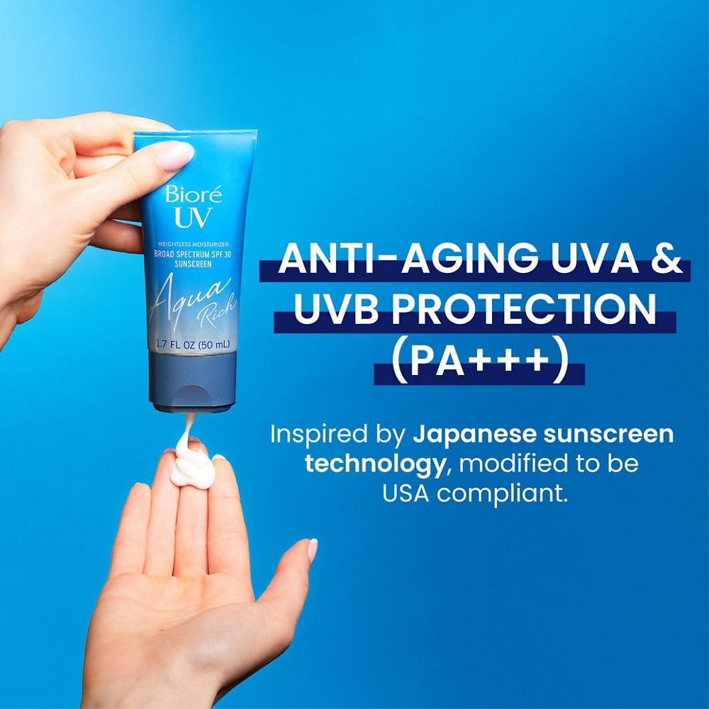 Anti-Aging UVA & UVB Protection (PA+++), inspired by Japanese sunscreen technology, modified to be USA compliant.