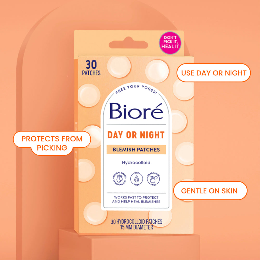 Biore Blemish Patches protect skin from picking, can be used day or night, and are gentle on skin