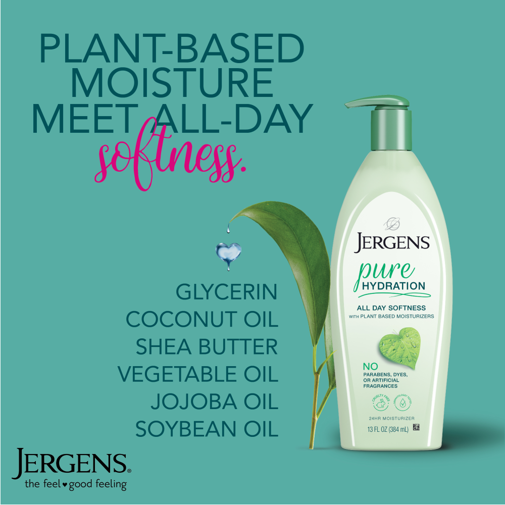 Plant-based moisture meet all-day softness. Glycerin., coconut oil, shea butter, vegetable oil, jojoba oil, soybean oil